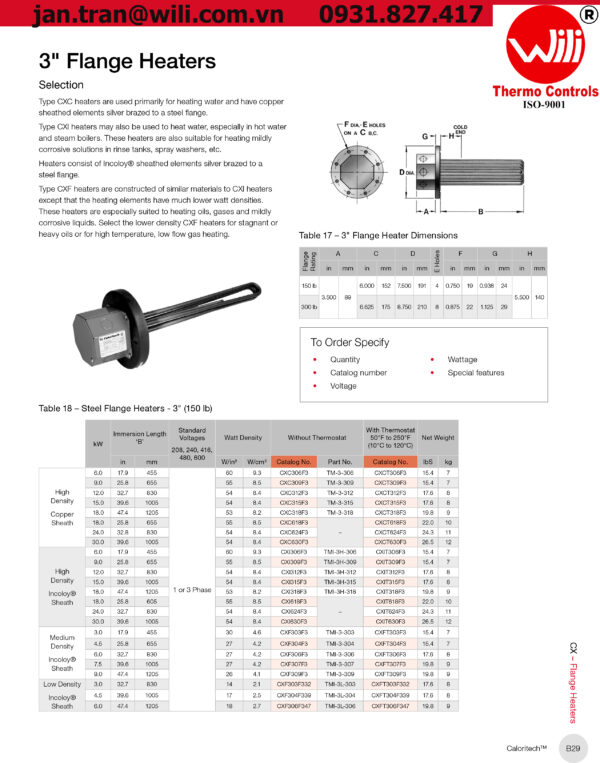flange heater CxC CXF CXI